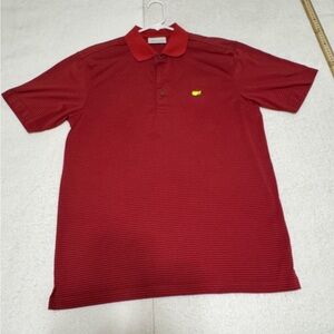 Masters Men's Polo Shirt - Red and Navy Striped Augusta National